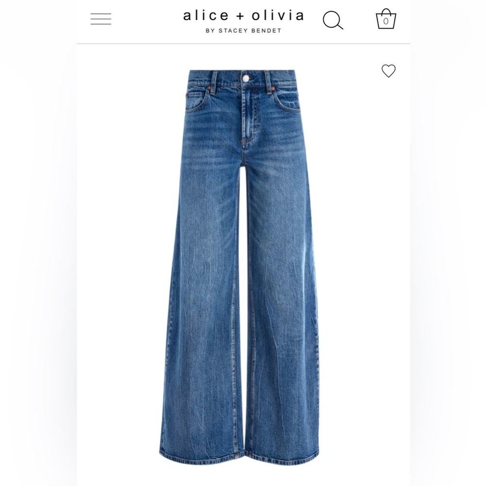 Alice + olivia TRISH MID RISE BAGGY JEAN size 28 - Picture 4 of 10